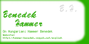 benedek hammer business card